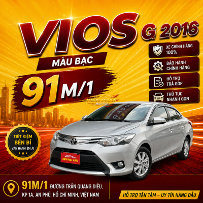 VIOS G 2016 BẠC AT